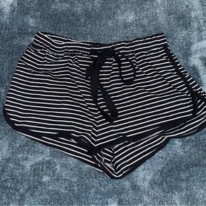 Forever 21 Black and White Striped Athletic Lounge Shorts
